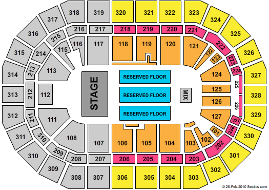 MTS Centre Seating Chart